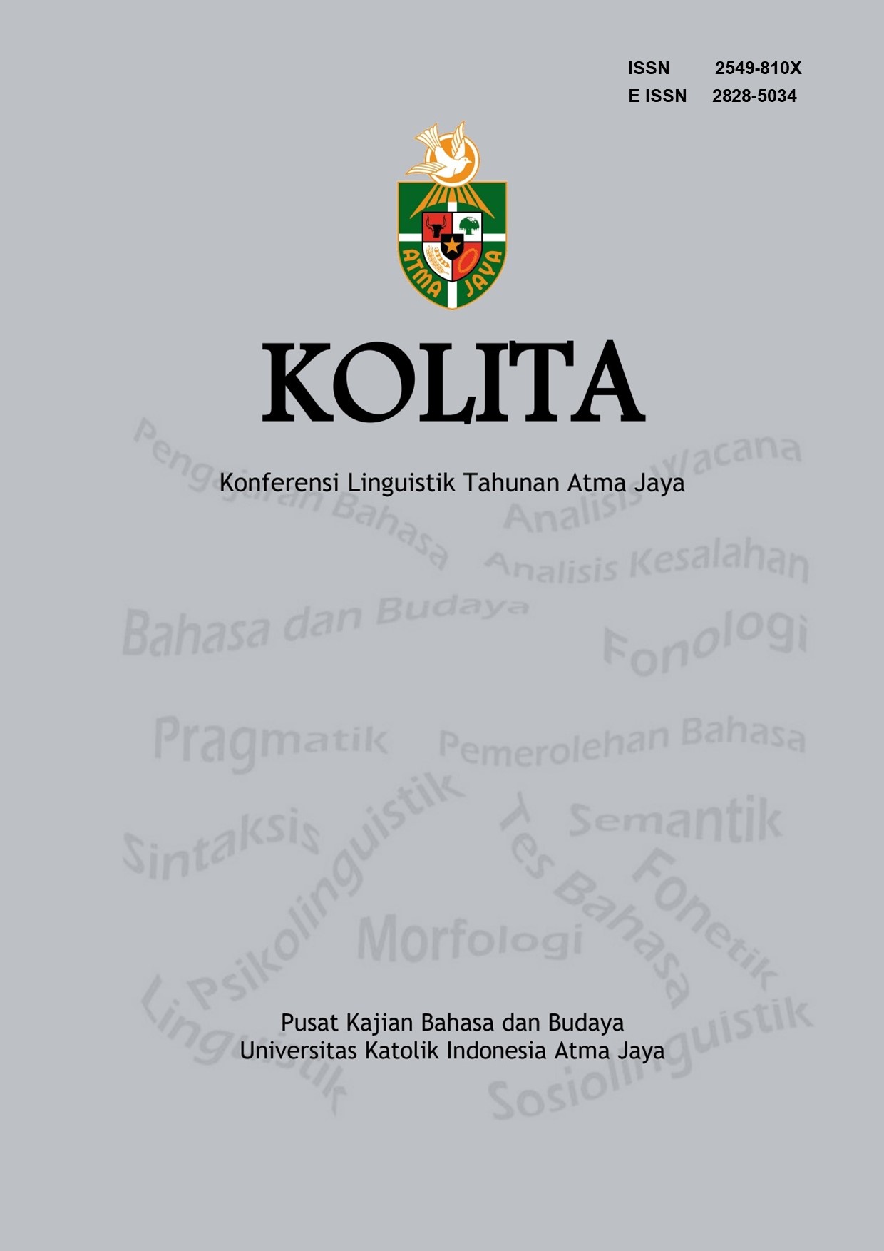 Prosiding Konferensi Linguistik Tahunan Atma Jaya (KOLITA)
