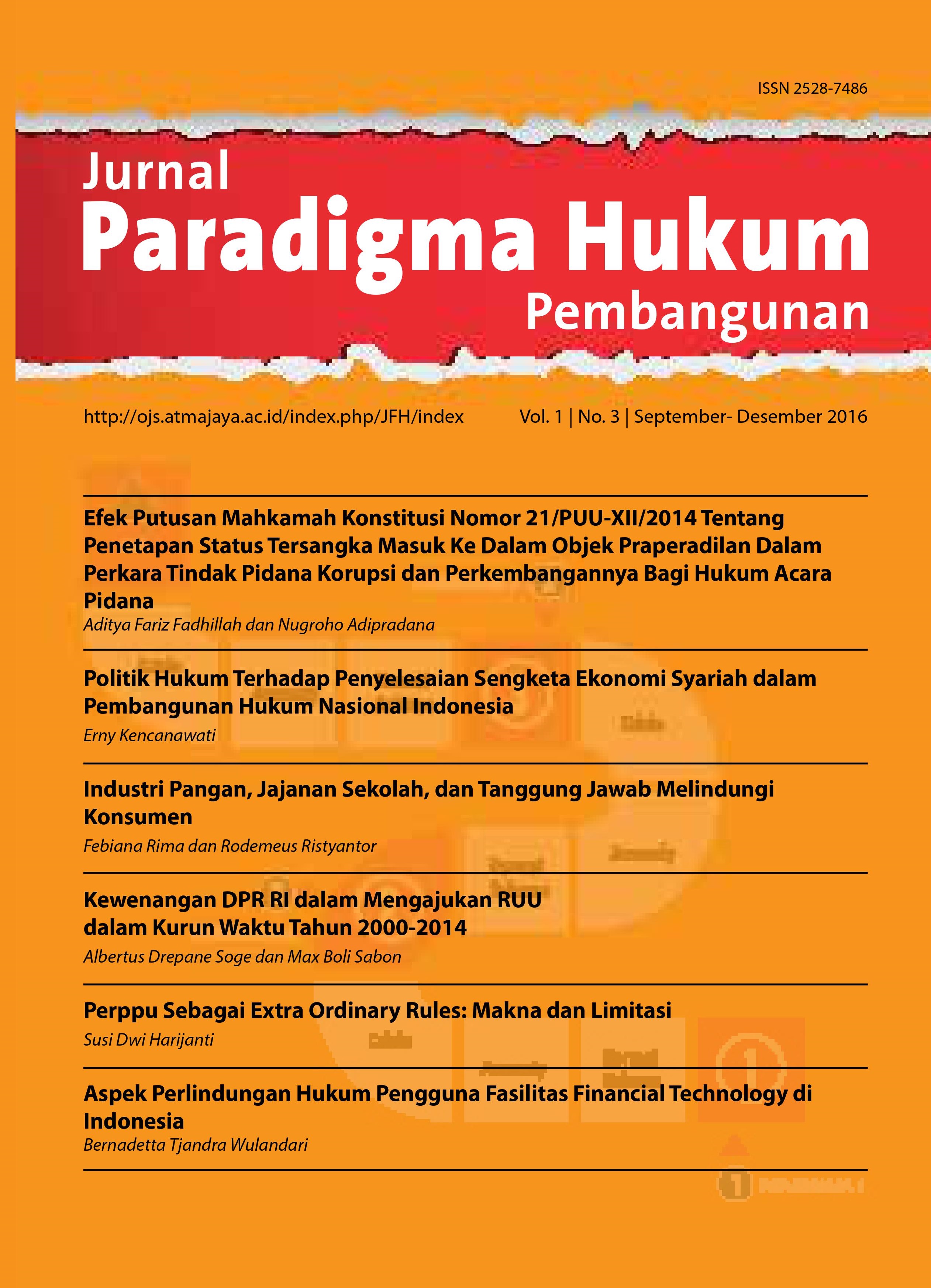 Jurnal Paradigma Hukum Pembangunan