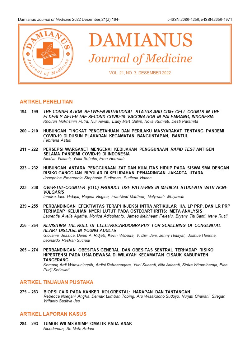 					View Vol. 21 No. 3 (2022): Damianus Journal of Medicine
				