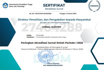 SINTA 6 accreditation certificate of Jurnal Elektro